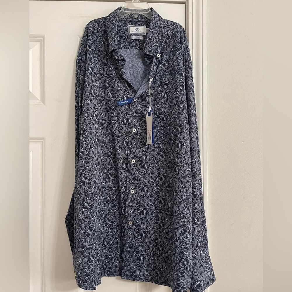 Mens Southern Tide Long Sleeve Performance Button Up